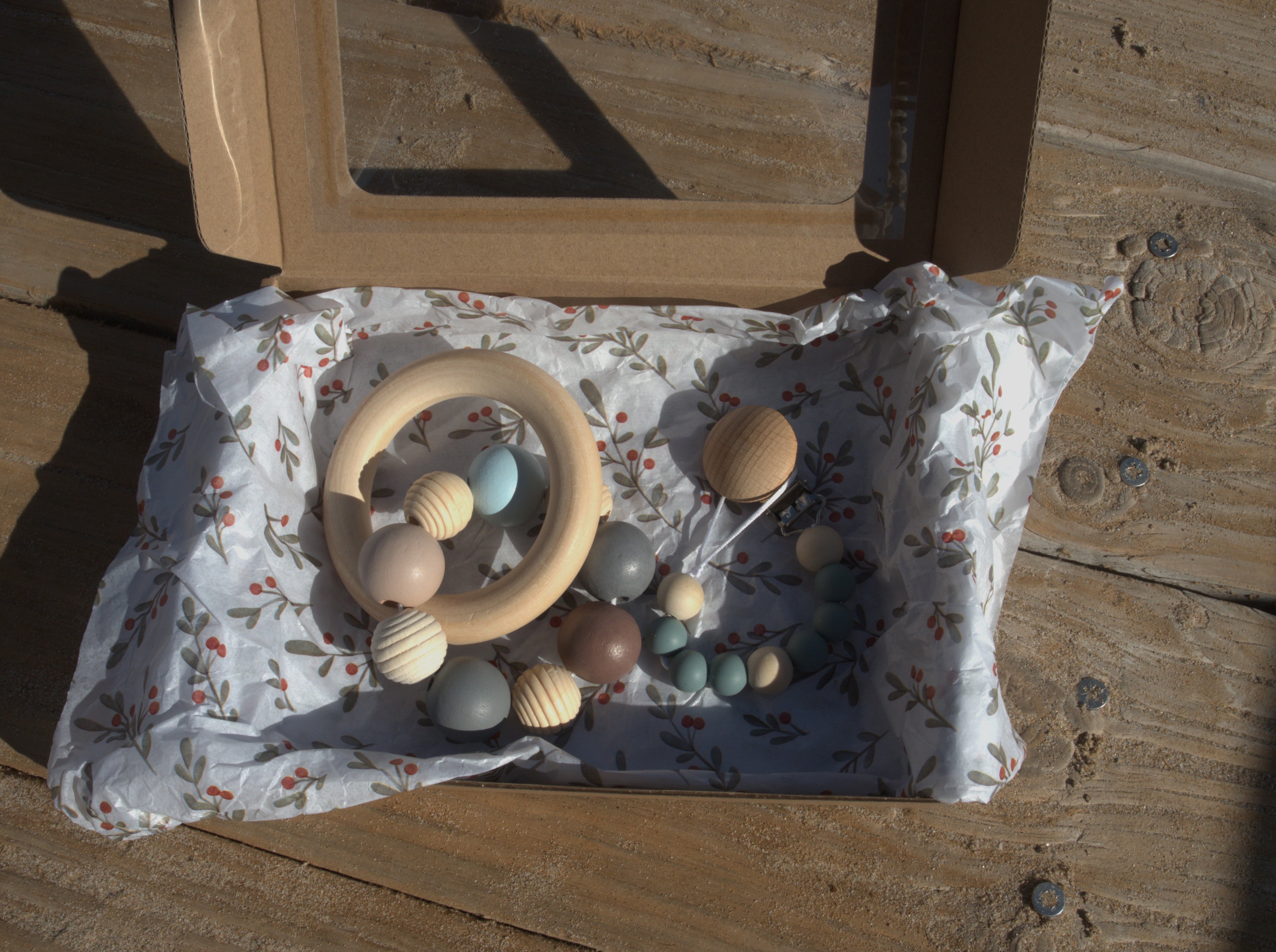 PACK SONAJERO MADERA ARTESANAL + CHUPETERO CLASICO